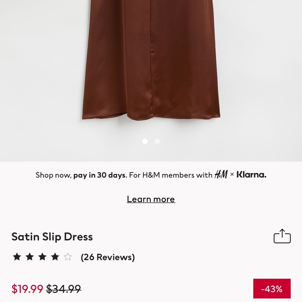 H&M Brown Maxi Slip Dress with Spaghetti Straps - Picture 3 of 4